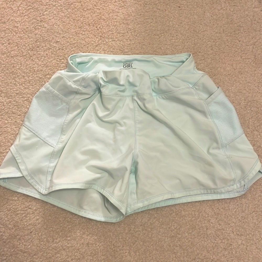 Athleta Girl light teal shorts